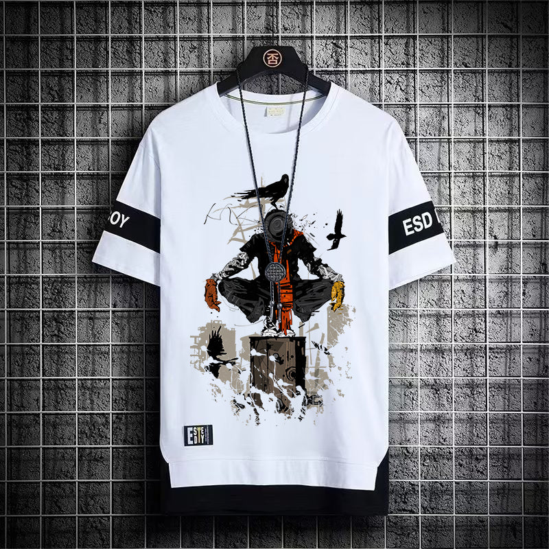 2022 novas camisas masculinas japão moda verão manga curta impressão t camisas masculinas casuais harajuku roupas gráficas t camisas